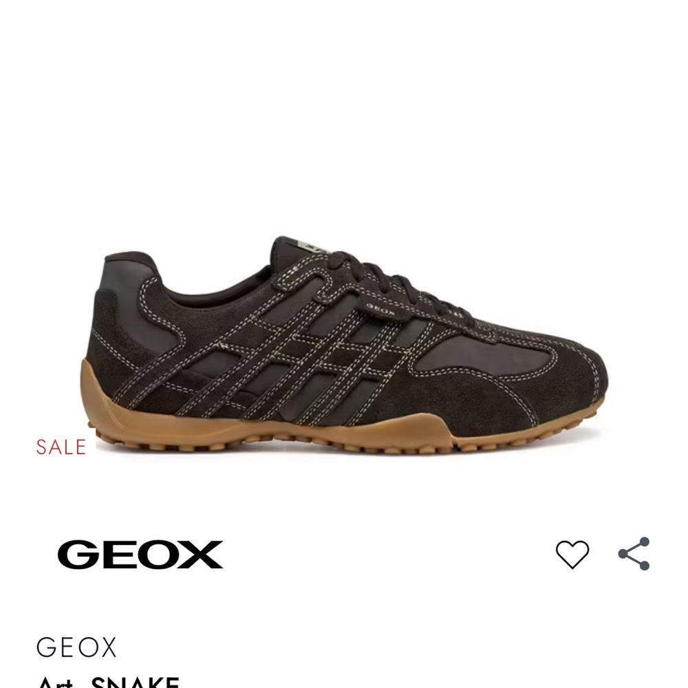 Geox Men's Black Leather Sneakers ( women 8.5-9)